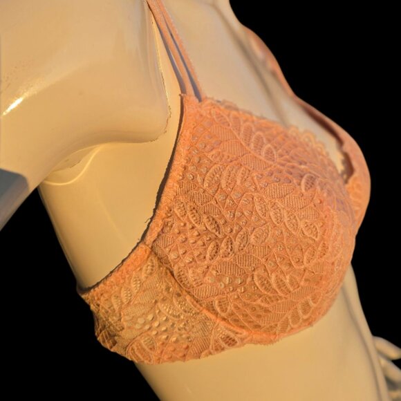 FELINA LINGERIE Peach Lace Bra sz 36C - Picture 3 of 9